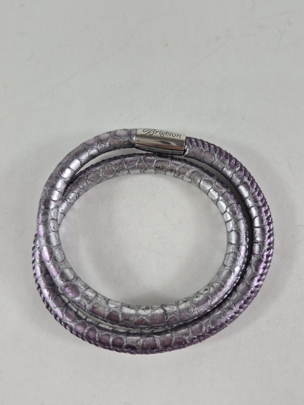 Brighton Woodstock Double Wrap Leather Charm Bracelet